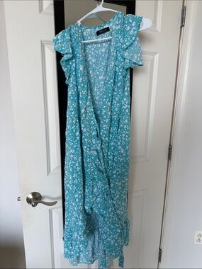 Rue21 Teal Floral High-Low Maxi Dress